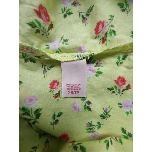 Victoria Secret Shirt Womens Extra Small Yellow Floral Button Front Sleep - Picture 16 of 16